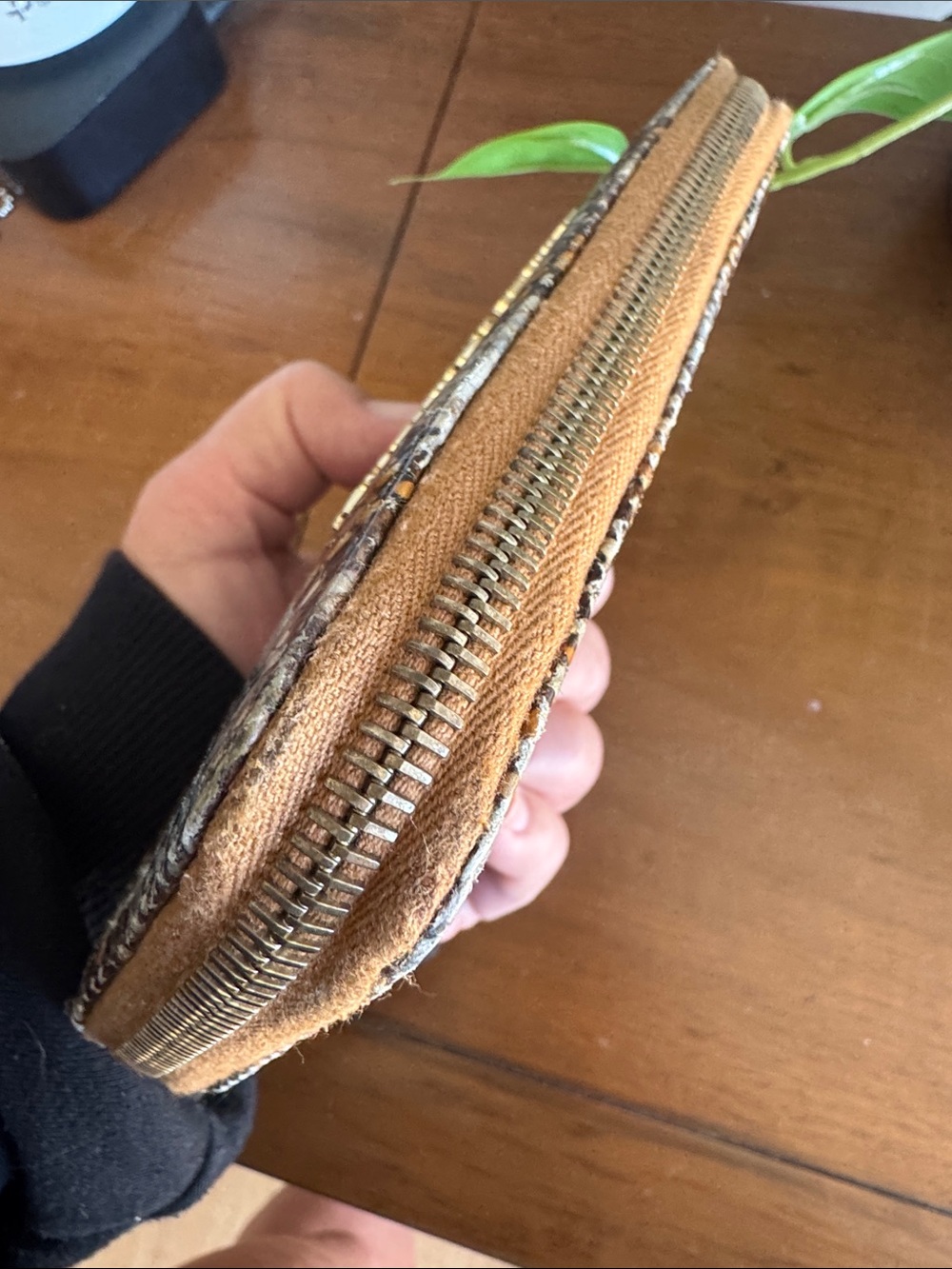 Dooney & Bourke Blue, Brown & Cream Snake-Print Zip Wallet - Picture 7 of 9